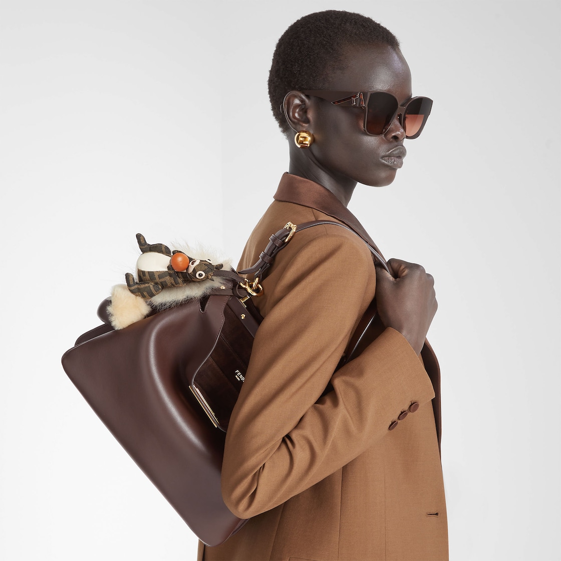 FENDI Peekaboo Soft Medium Dark brown leather bag - Image 2